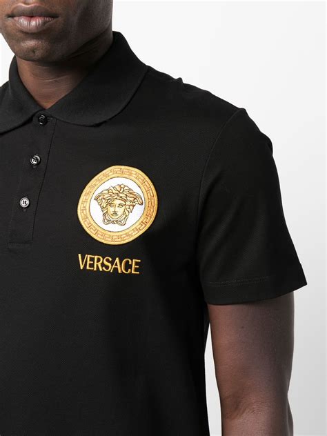 t shirt uomo nera versace|versace polo shirts.